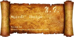 Nyirő Ibolya névjegykártya
